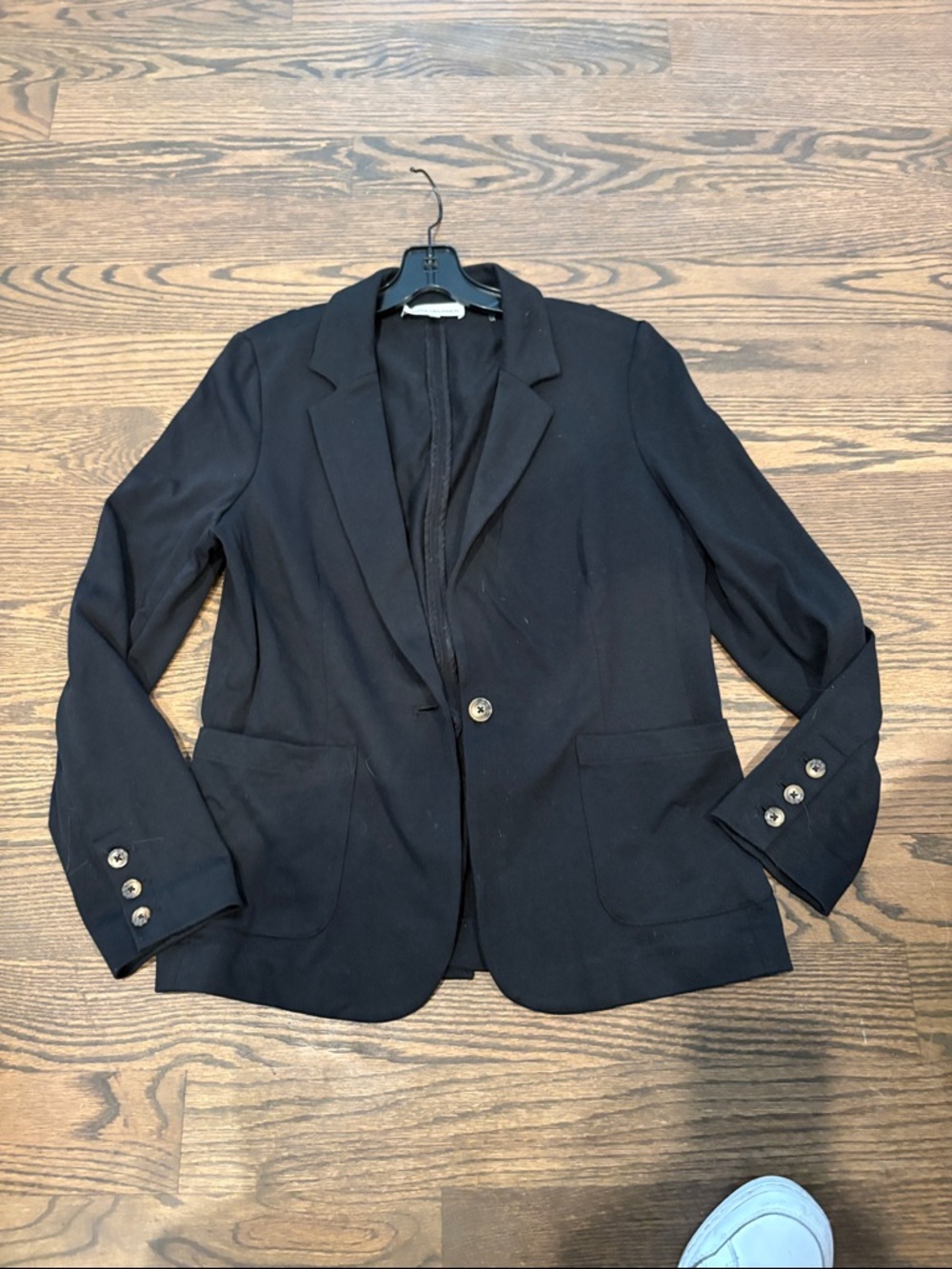 White + Warren Black Single-Button Blazer